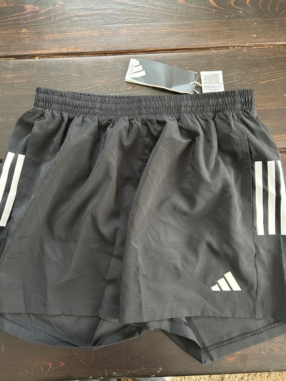 adidas Black Shorts with White Stripes